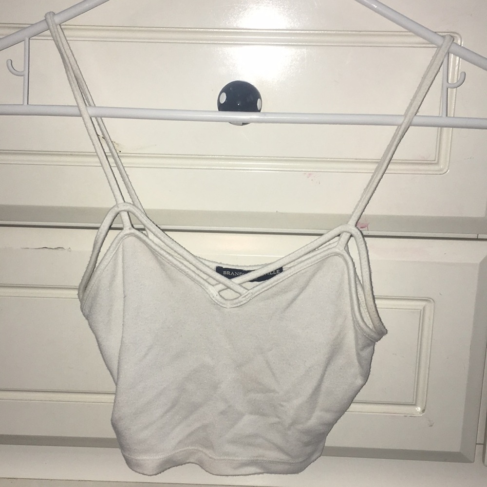 brandy melville white cropped tank top